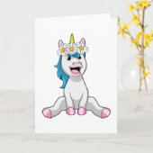 Unicorn met Flowers Daisy Kaart (Gele Bloem)