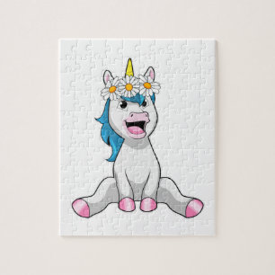 Unicorn met Flowers Daisy Legpuzzel
