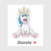 Unicorn met Flowers Daisy Sticker (Vel)