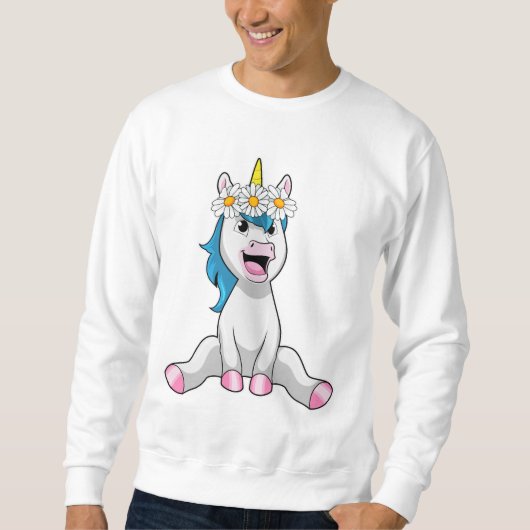 Unicorn met Flowers Daisy Trui (Voorkant)
