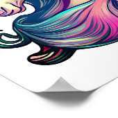 Unicorn met Flowers Vector Art Poster (Hoek)