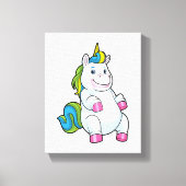 Unicorn met grote Belly Canvas Afdruk (Voorkant)