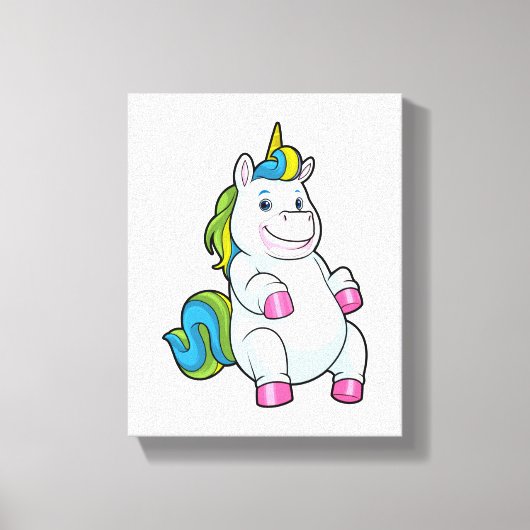 Unicorn met grote Belly Canvas Afdruk (Voorkant)