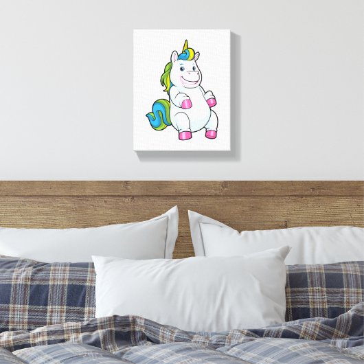 Unicorn met grote Belly Canvas Afdruk (Insitu (Slaapkamer))