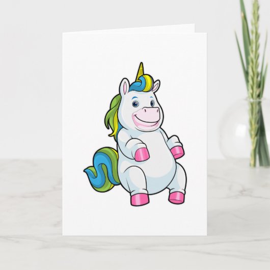 Unicorn met grote Belly Kaart (Voorkant)