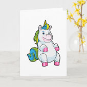 Unicorn met grote Belly Kaart (Gele Bloem)
