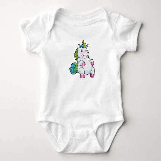 Unicorn met grote Belly Romper (Voorkant)