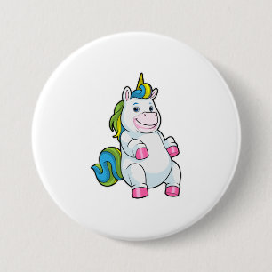 Unicorn met grote Belly Ronde Button 7,6 Cm