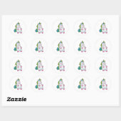 Unicorn met grote Belly Ronde Sticker (Vel)