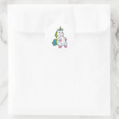 Unicorn met grote Belly Ronde Sticker (Tas)