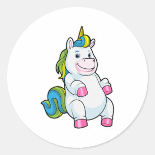 Unicorn met grote Belly Ronde Sticker