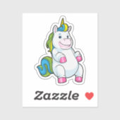 Unicorn met grote Belly Sticker (Vel)