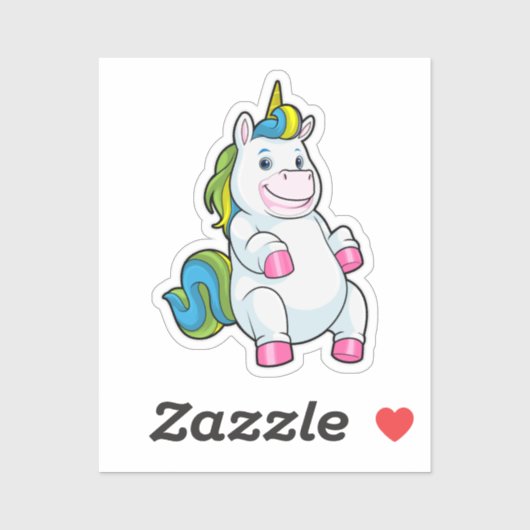 Unicorn met grote Belly Sticker (Vel)