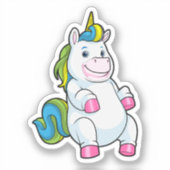 Unicorn met grote Belly Sticker (Voorkant)