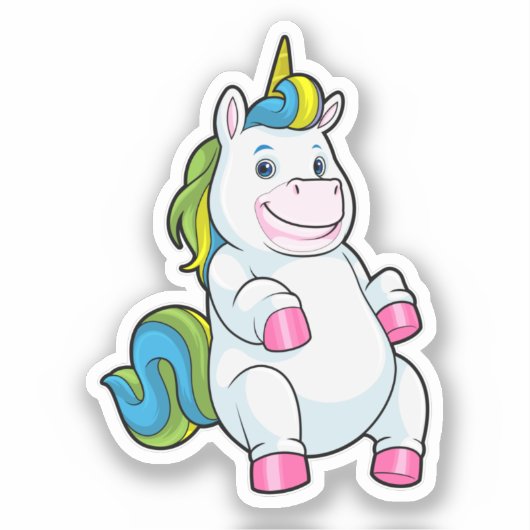 Unicorn met grote Belly Sticker (Voorkant)