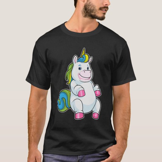 Unicorn met grote Belly T-shirt (Voorkant)