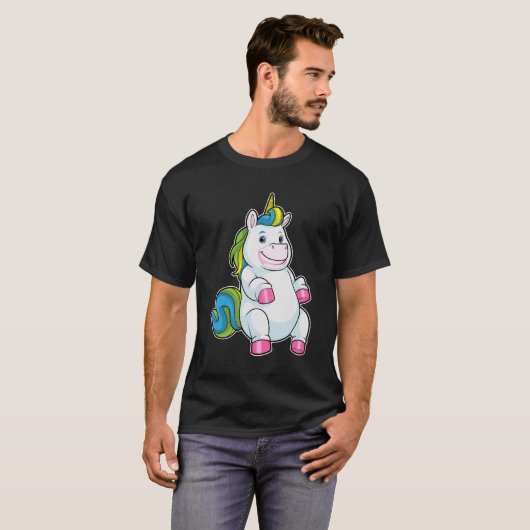 Unicorn met grote Belly T-shirt (Voorkant volledig)