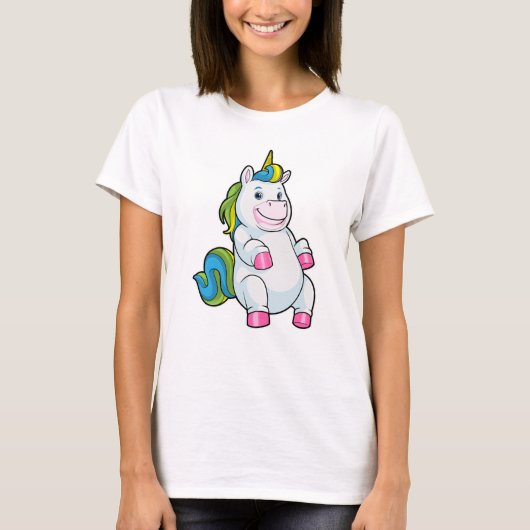 Unicorn met grote Belly T-shirt (Voorkant)