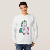 Unicorn met grote Belly T-shirt (Voorkant volledig)