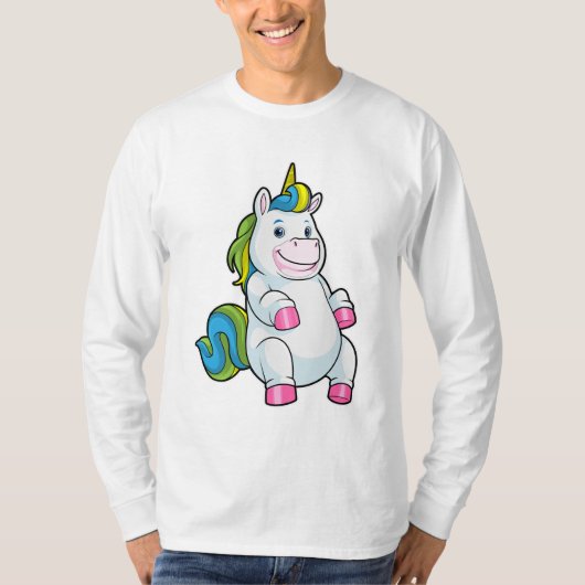 Unicorn met grote Belly T-shirt (Voorkant)