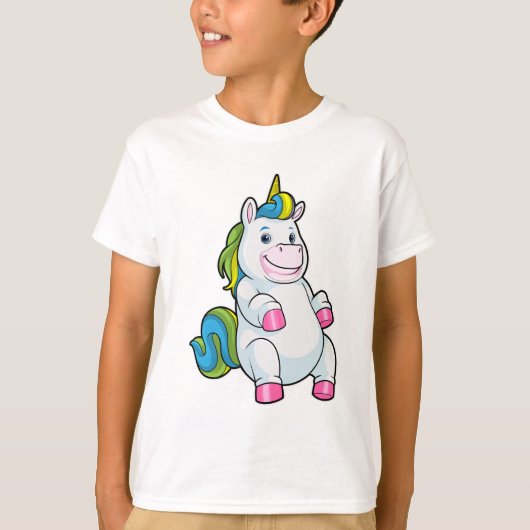 Unicorn met grote Belly T-shirt (Voorkant)