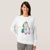 Unicorn met grote Belly T-shirt (Voorkant volledig)