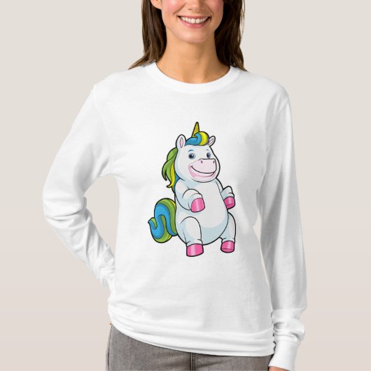 Unicorn met grote Belly T-shirt (Voorkant)