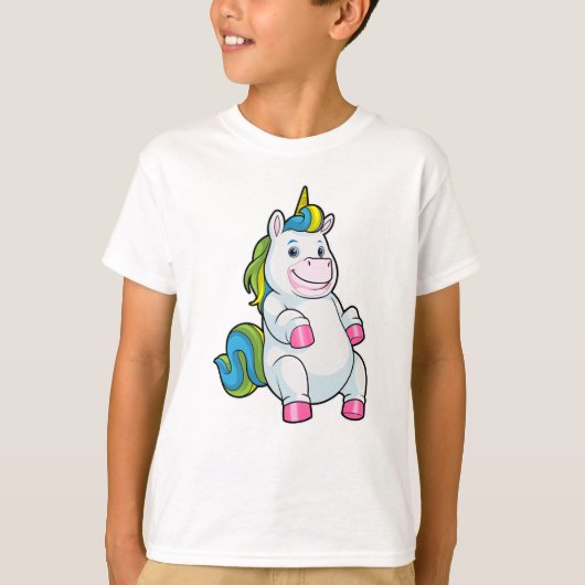 Unicorn met grote Belly T-shirt (Voorkant)