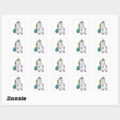 Unicorn met grote Belly Vierkante Sticker (Vel)