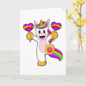 Unicorn met hart kaart (Gele Bloem)