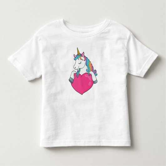 Unicorn met hart kinder shirts (Voorkant)