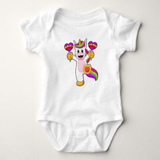Unicorn met hart romper (Voorkant)