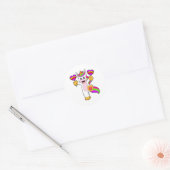 Unicorn met hart ronde sticker (Envelop)