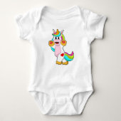 Unicorn met hart Tattoo Romper (Voorkant)