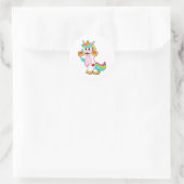 Unicorn met hart Tattoo Ronde Sticker (Tas)