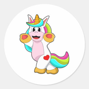 Unicorn met hart Tattoo Ronde Sticker