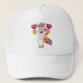 Unicorn met hart trucker pet (Voorkant)