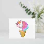 Unicorn met ijs briefkaart (Staand voorkant)