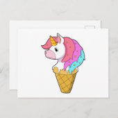 Unicorn met ijs briefkaart (Voorkant / Achterkant)
