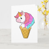 Unicorn met ijs kaart (Gele Bloem)