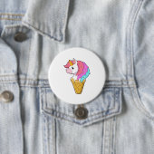 Unicorn met ijs ronde button 7,6 cm (In situ)
