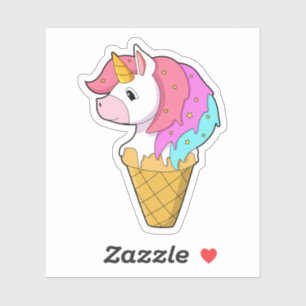 Unicorn met ijs sticker