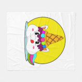 Unicorn met ijscrème fleece deken (Voorkant (Horizontaal))