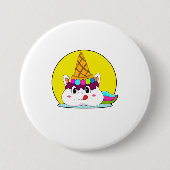Unicorn met ijscrème ronde button 7,6 cm (Voorkant)