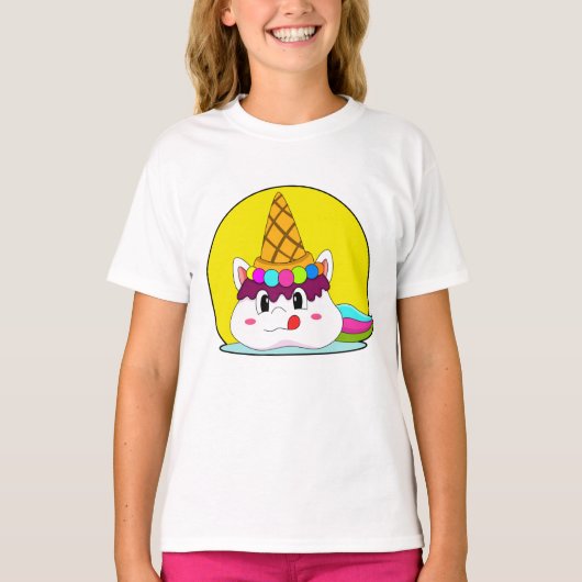 Unicorn met ijscrème t-shirt (Voorkant)