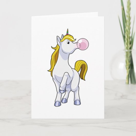 Unicorn met kauwgom kaart (Voorkant)