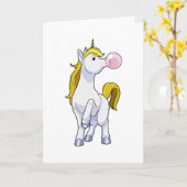 Unicorn met kauwgom kaart (Gele Bloem)