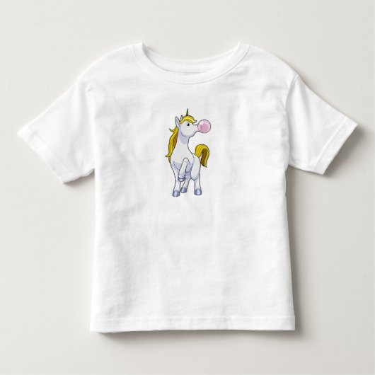 Unicorn met kauwgom kinder shirts (Voorkant)