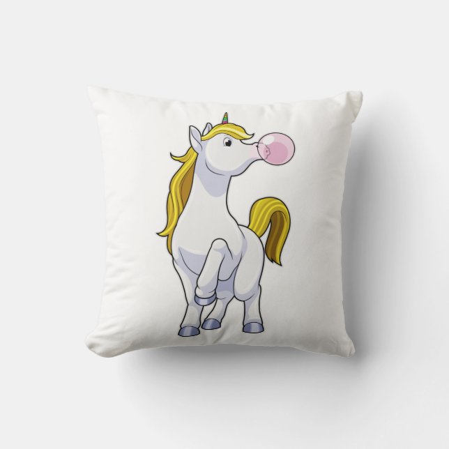 Unicorn met kauwgom kussen (Voorkant)