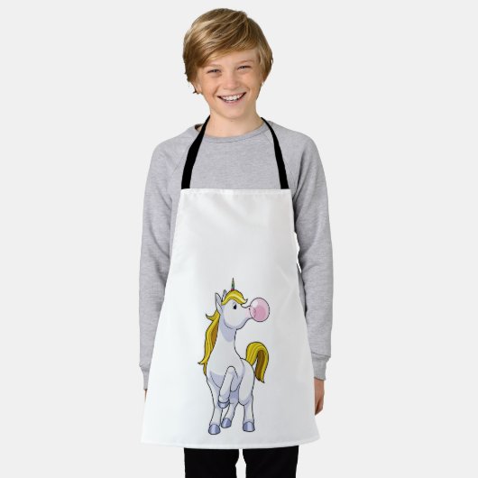 Unicorn met kauwgom schort (Gedragen)